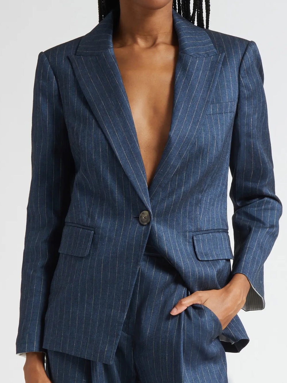 Veronica Beard Obie Pinstripe Dickey Jacket Size 6 Style Number: 2507ST3410685